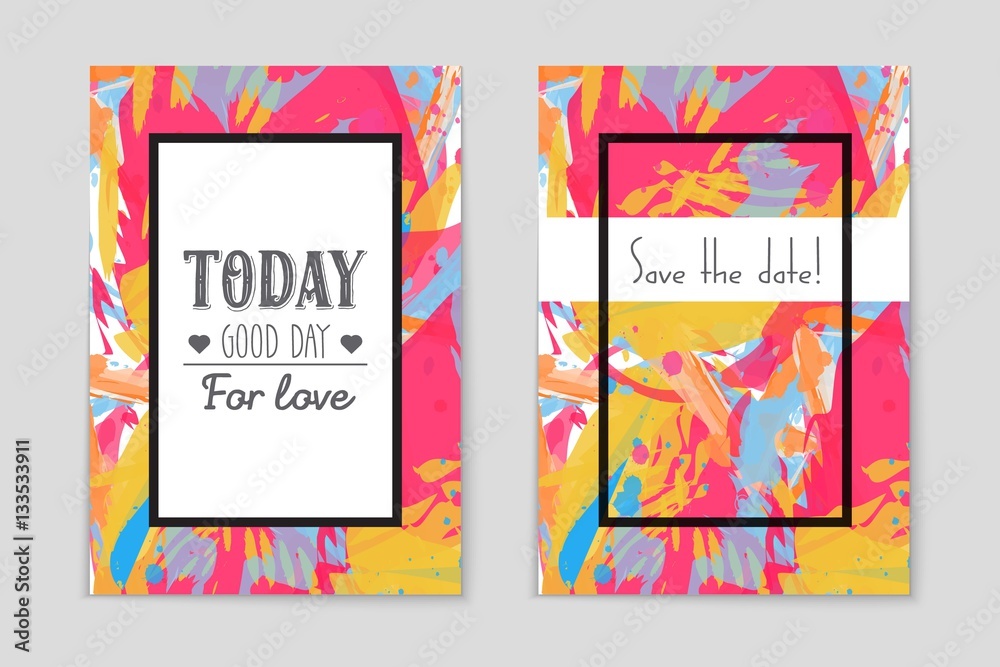 Obraz premium Abstract vector layout background set. For art template design, list, page, mockup brochure theme style, banner, idea, cover, booklet, print, flyer, book, blank, card, ad, sign, sheet,, a4.