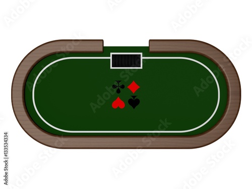 Poker table.Isolated on whi...