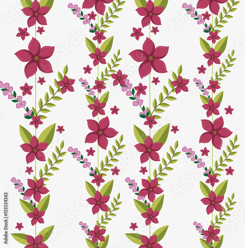 cute flowers frame background vector illustration design