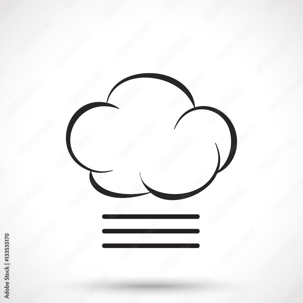 Weather icon. Cloud with fog isolated on white background. Fog symbol. Cloud symbol. Weather icon. Cloud with fog isolated on white background. Fog symbol. Cloud symbol.