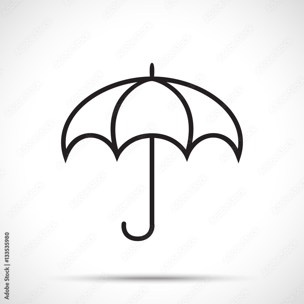 Umbrella icon isolated on white background. Flat design style. Umbrella icon isolated on white background. Flat design style.