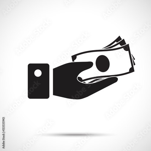 Hand holding money icon