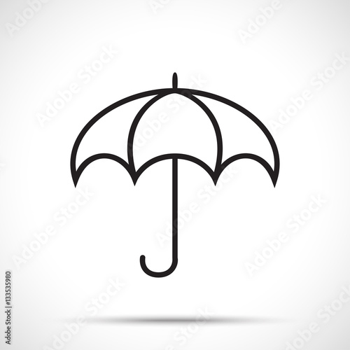 Umbrella icon isolated on white background. Flat design style.