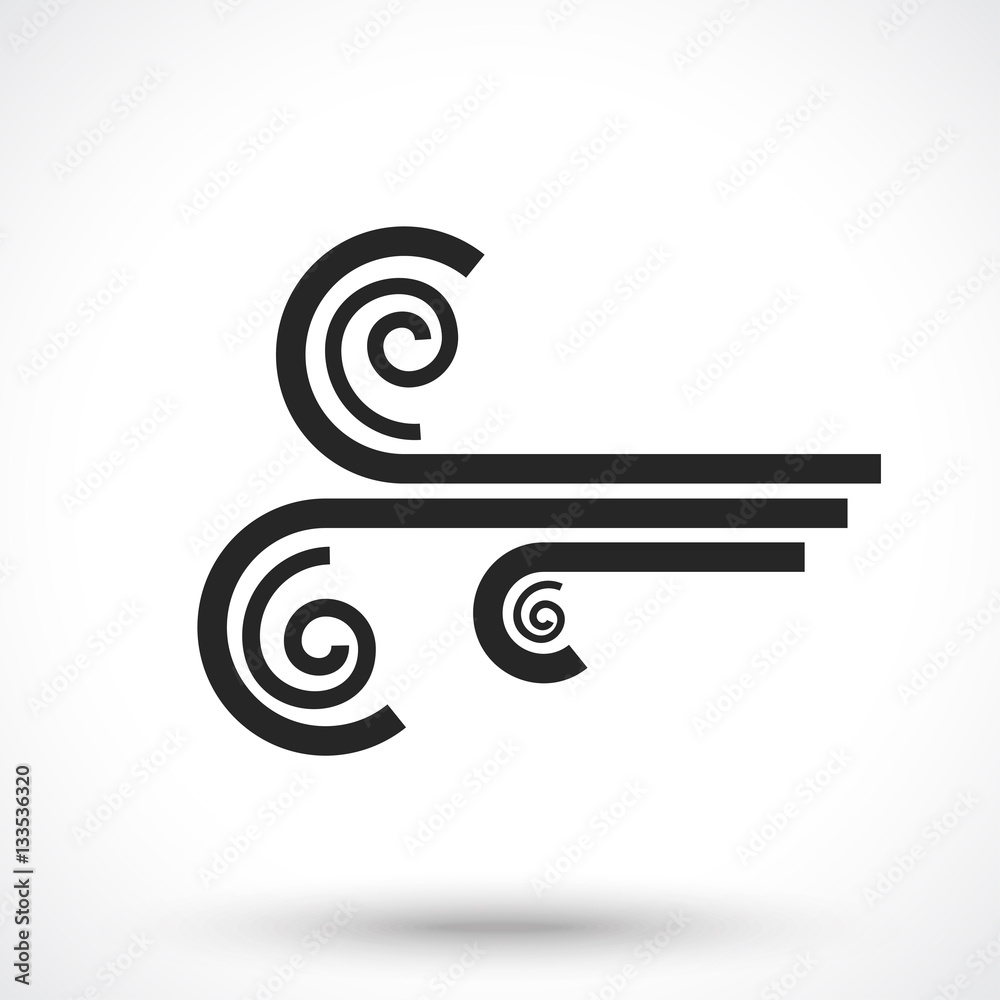 Wind icon isolated on white background. Wind symbol. Wind icon isolated on white background. Wind symbol.