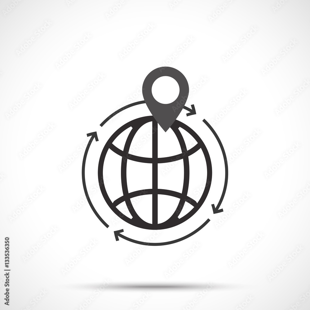 Symbol of traveling, planet, global communication, international connection, world database, worldwide network, internet coverage, globe Symbol of traveling, planet, global communication, international connection, world database, worldwide network, internet coverage, globe