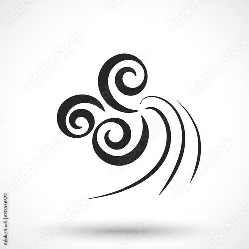 Wind icon isolated on white background. Wind symbol.