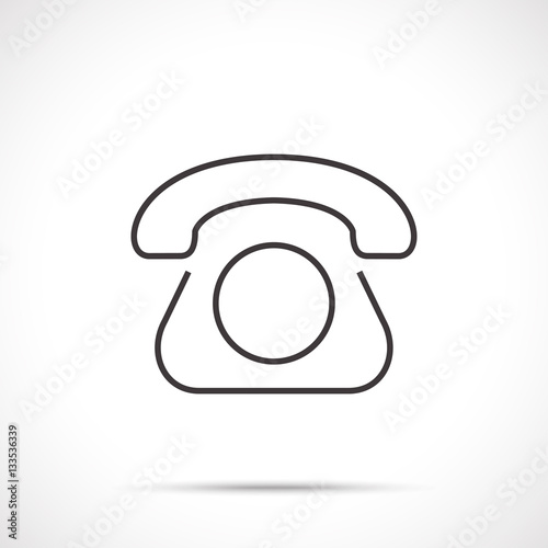 Wired phone icon isolated on white background