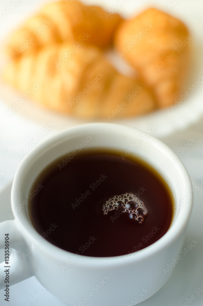 Tea with croissants