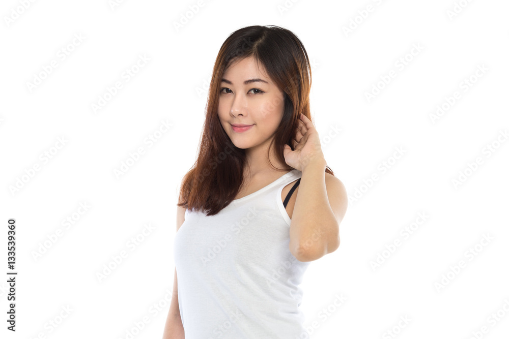 Portrait of young asian woman isolated on white background Portrait of young asian woman isolated on white background
