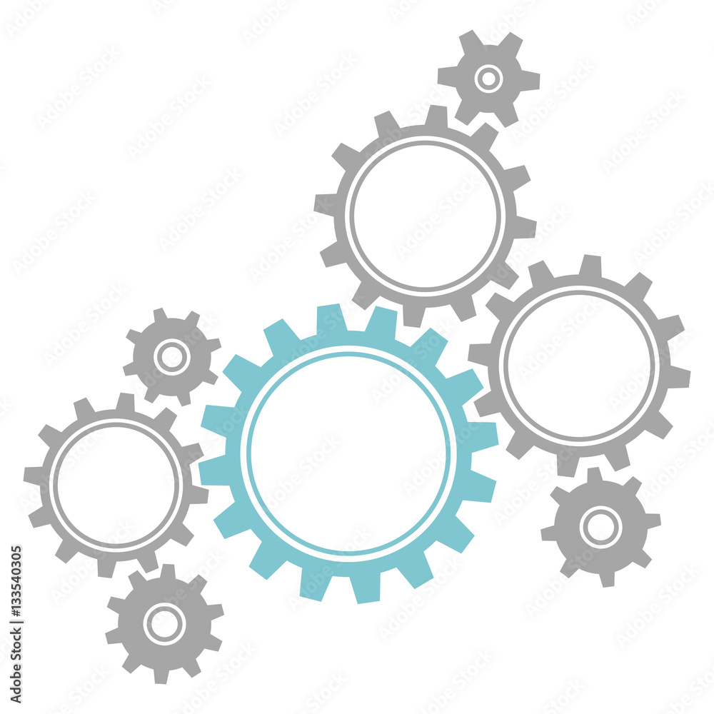Gears Graphics Grey/Turquoise Gears Graphics Grey/Turquoise