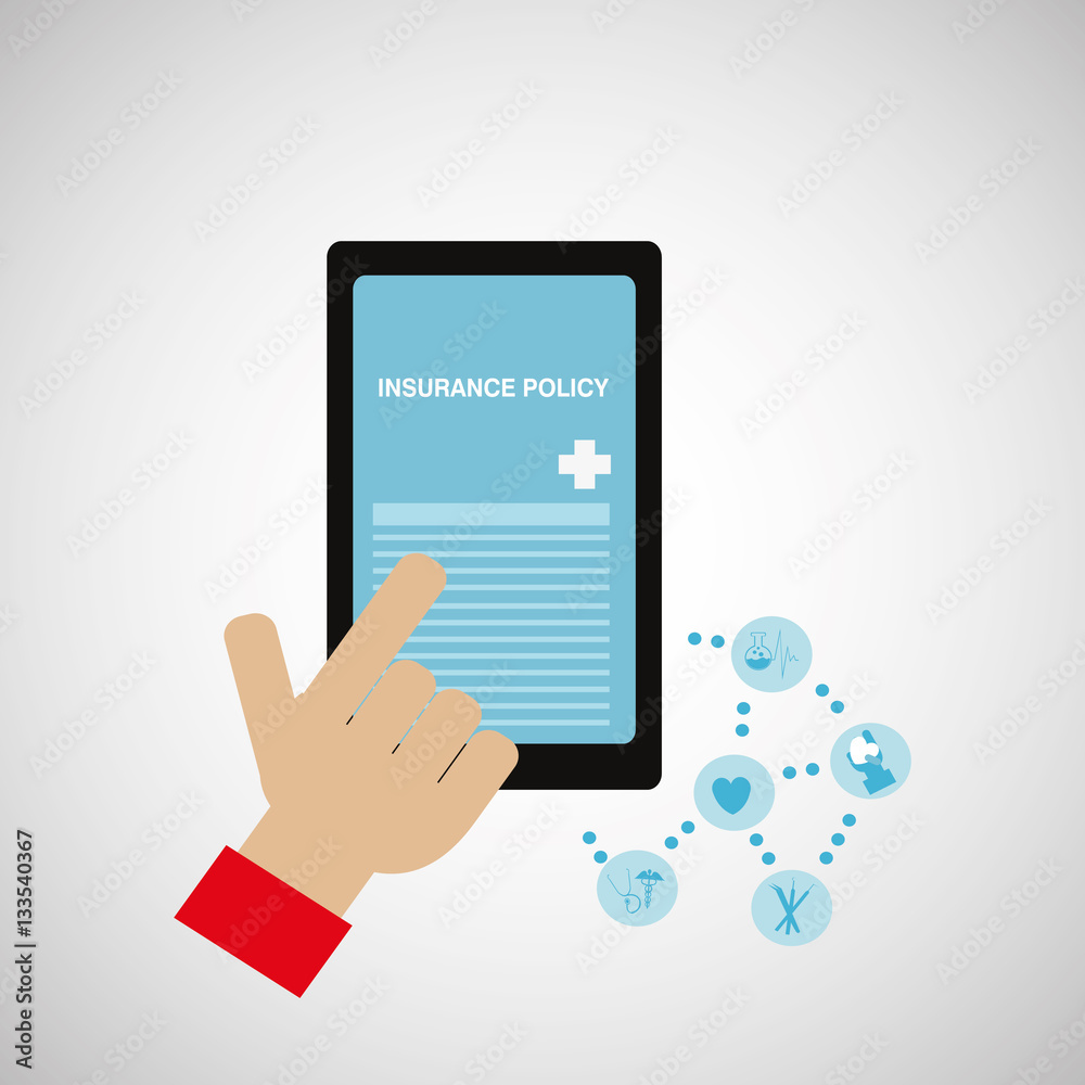 Online health security policies,cross icon in cell phone screen Online health security policies,cross icon in cell phone screen