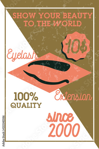 Color vintage eyelash extension banner