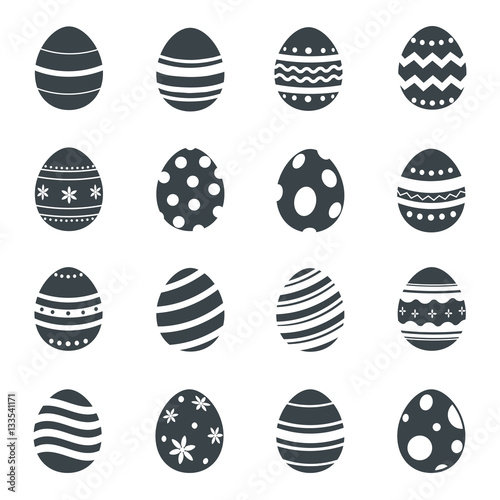 Easter eggs icons. Vector i...