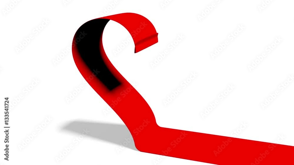 Heart silhouette emerging from the red tape 3D rendering Heart silhouette emerging from the red tape 3D rendering