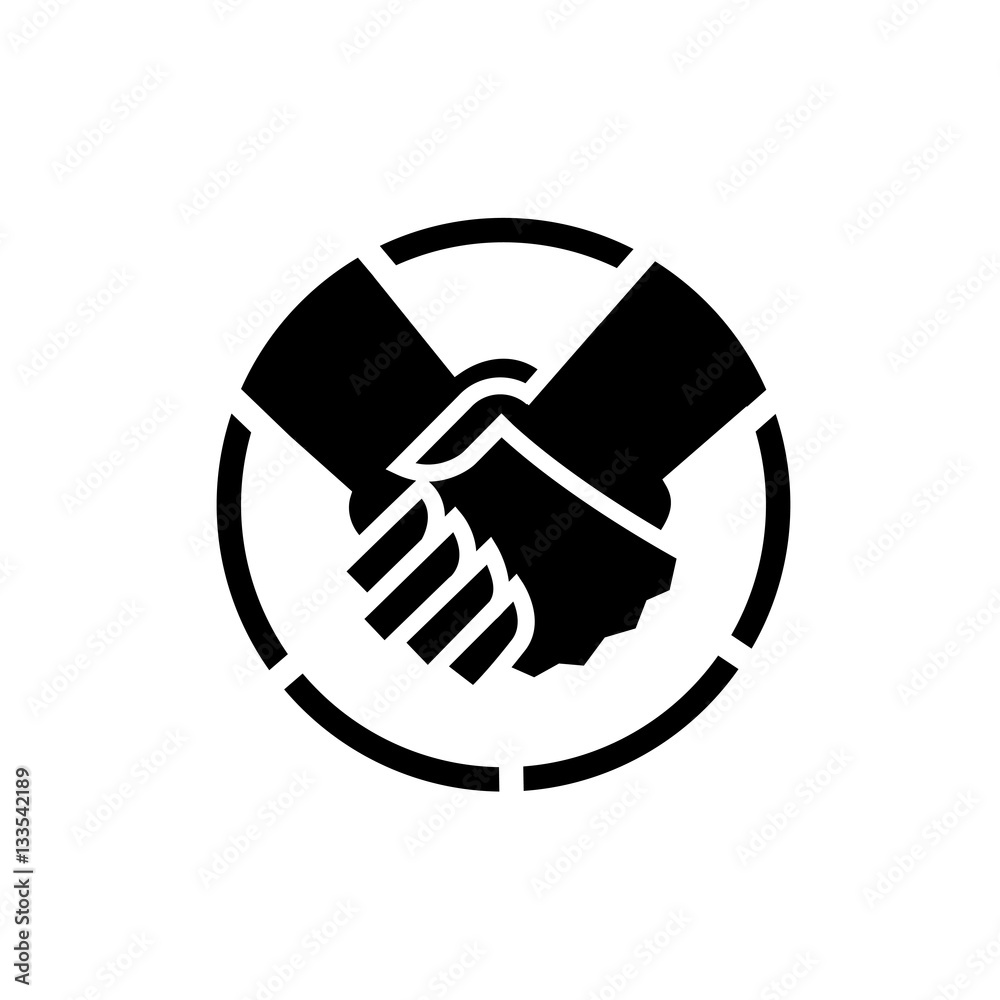 handshakes stencil logo, isolated vector design art handshakes stencil logo, isolated vector design art