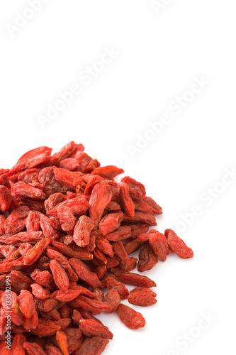Wolfberries or Goji berries isolated on white background 