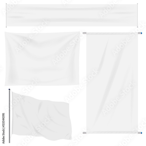 White banner with folds