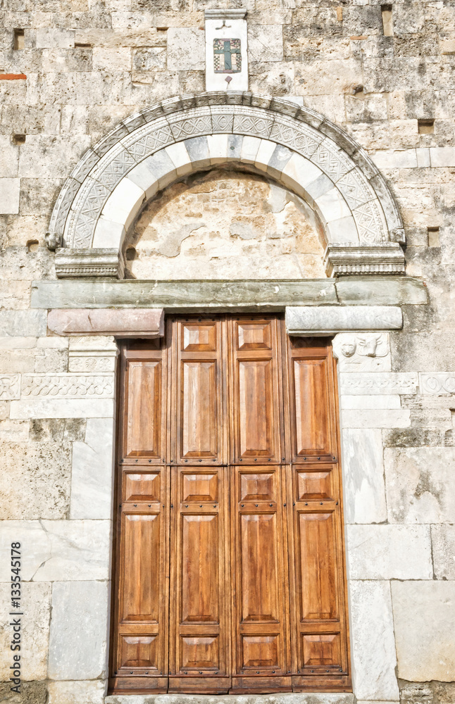 Anagni (Frosinone, Lazio, Italy) - Wooden door of the medieval 