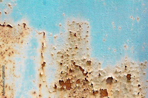 metal turquoise painted rusty