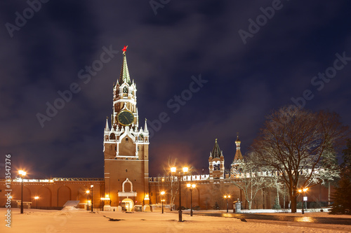 Canvas-taulu View from the Kremlin territory on the Spasskaya Tower, Moscow, Russia