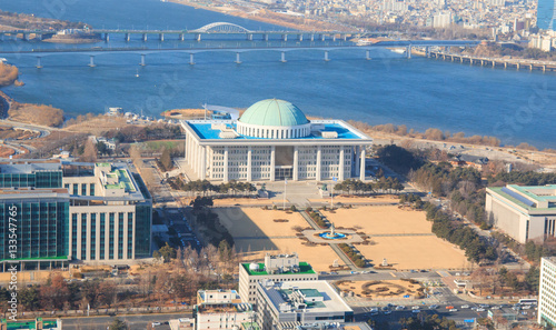 Highangle view of Yeouido, Seoul