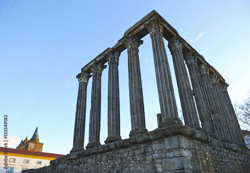 Naklejka premium Evora, Templo de Diana, Alentejo, Portugal