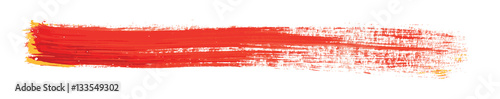 red brush strokes of paint on white background