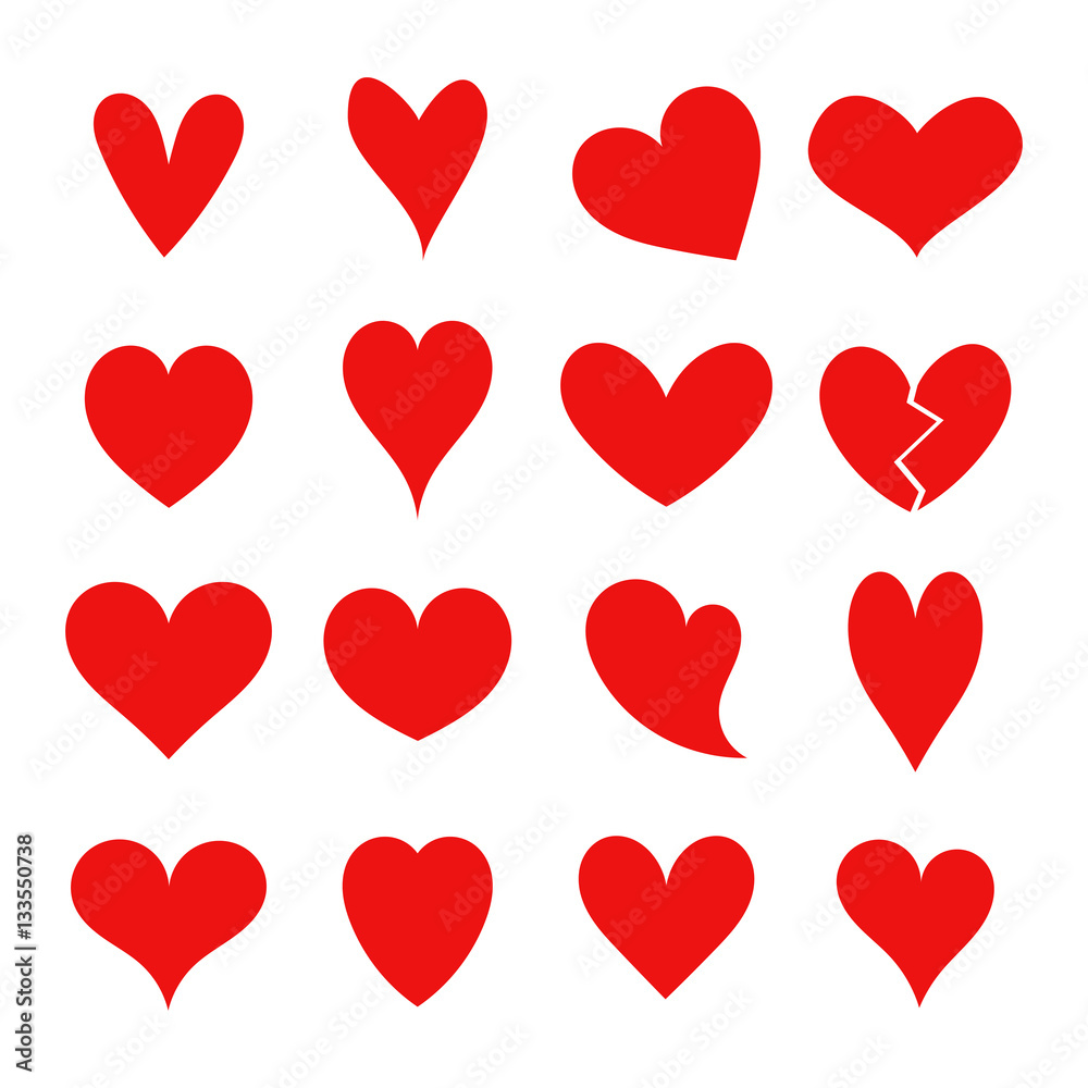 Red hearts collection
