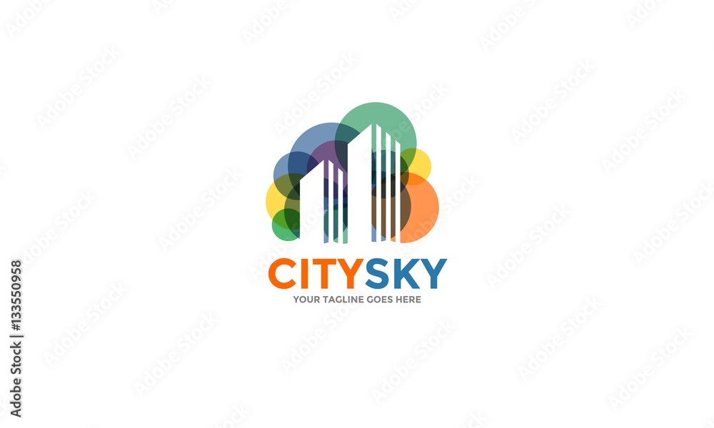 City Sky - Colorful Buildings Logo City Sky - Colorful Buildings Logo