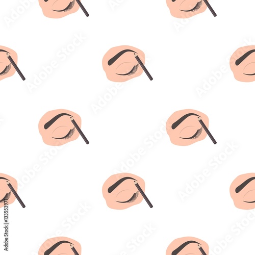 Painted eyebrows icon in cartoon style isolated on white background. Make up pattern stock vector illustration.