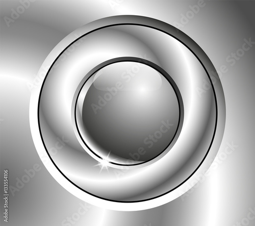 Image  chrome button with two realistic convex surfaces