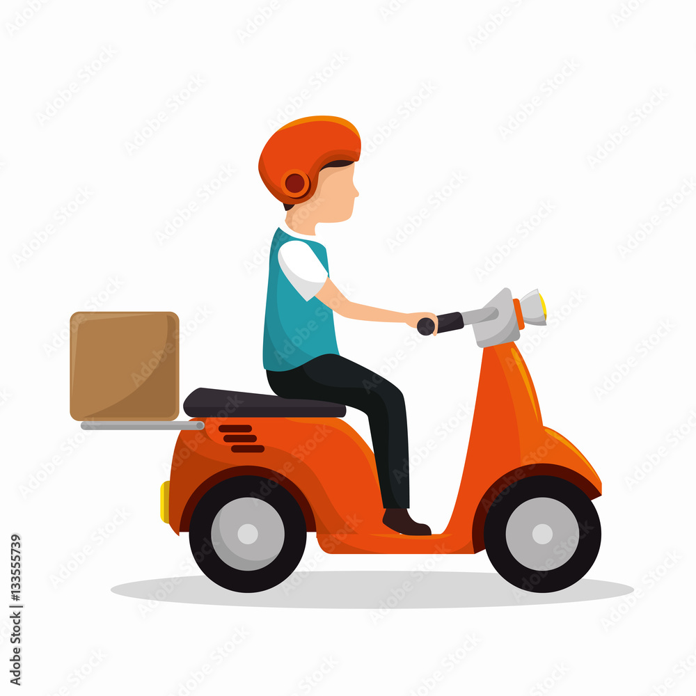 motorcycle delivery service icon vector illustration design