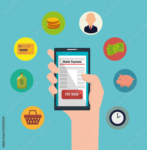mobile payments concept icon vector illustration design