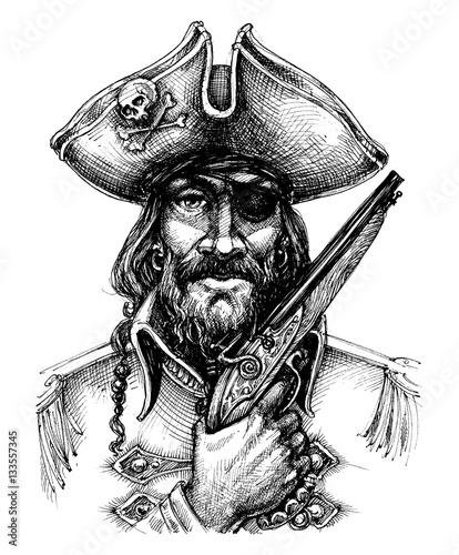 Pirate portrait drawing