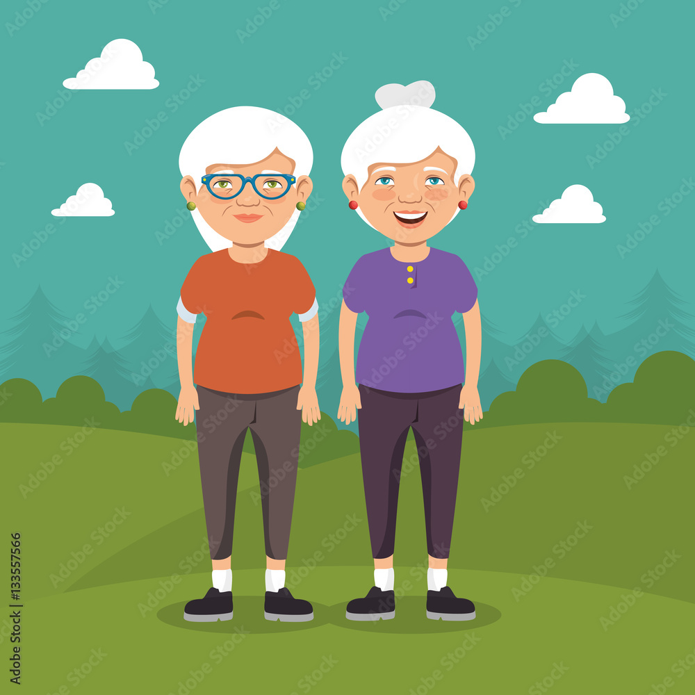 grandparents with sport clothes vector illustration design grandparents with sport clothes vector illustration design