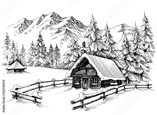 Fotografija Winter cabin in the mountains