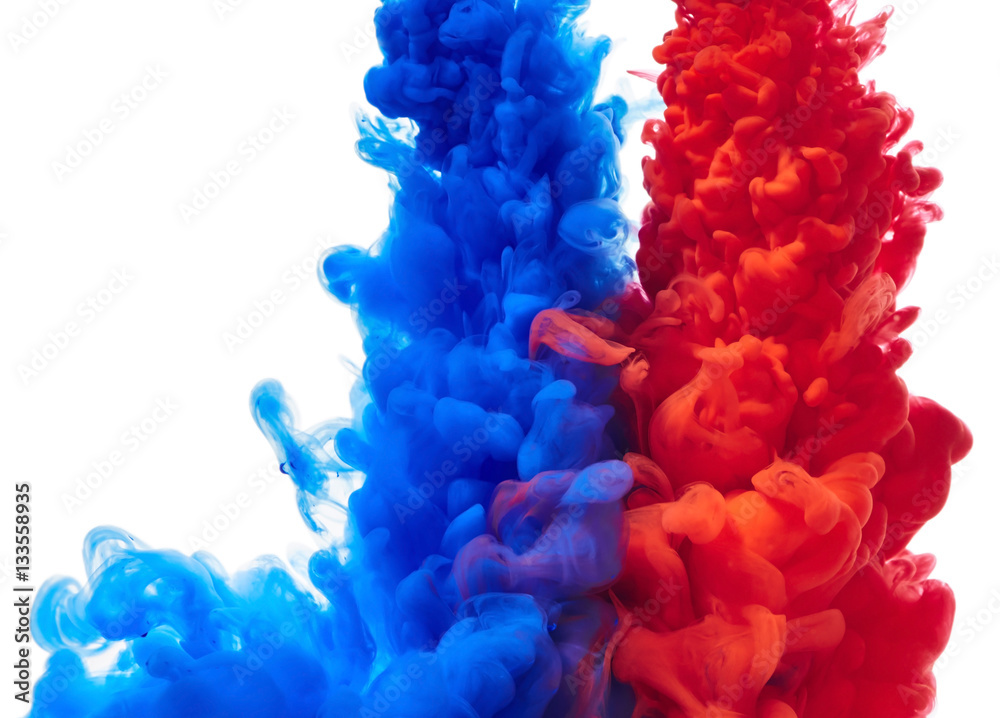 Obraz premium Blue and red paint splash