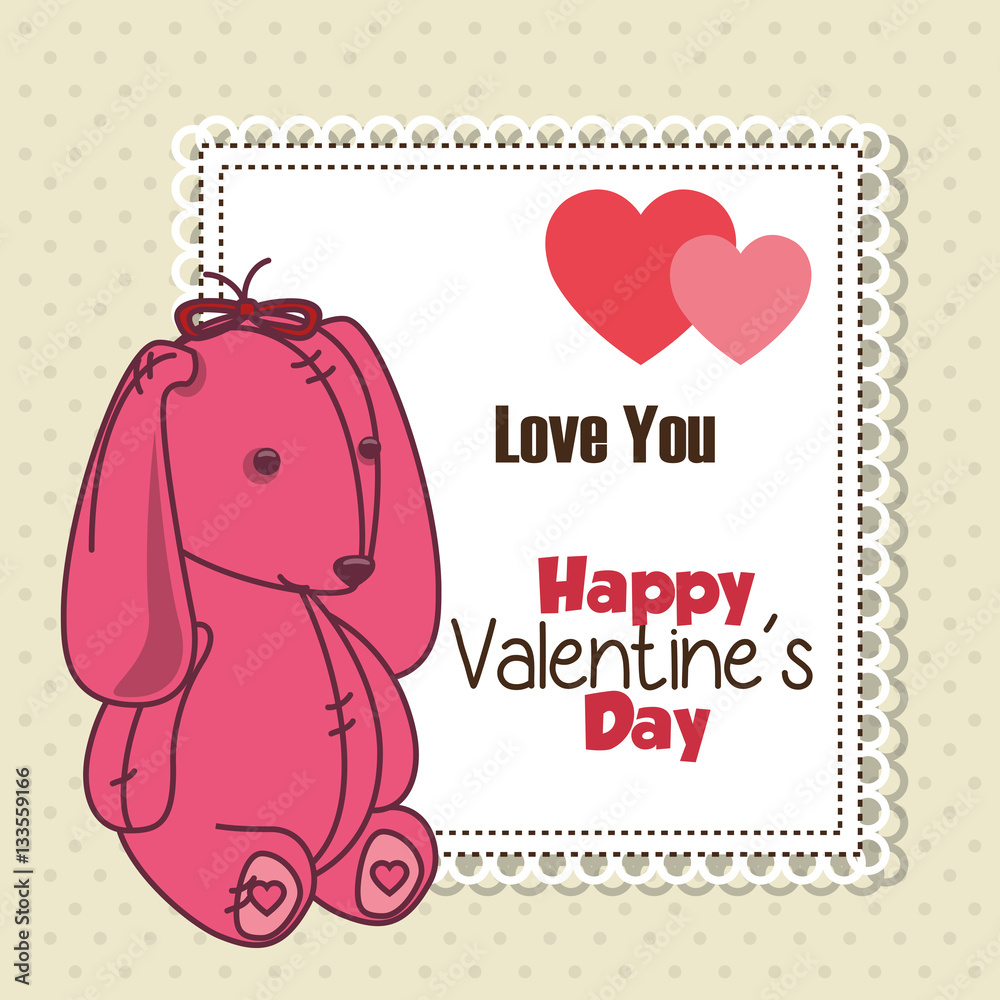 happy valentines day card vector illustration design