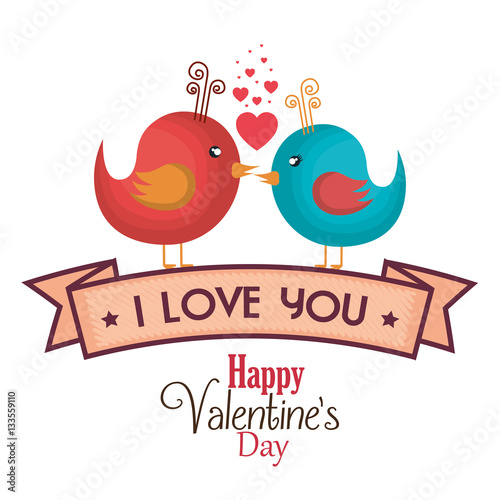 happy valentines day card vector illustration design