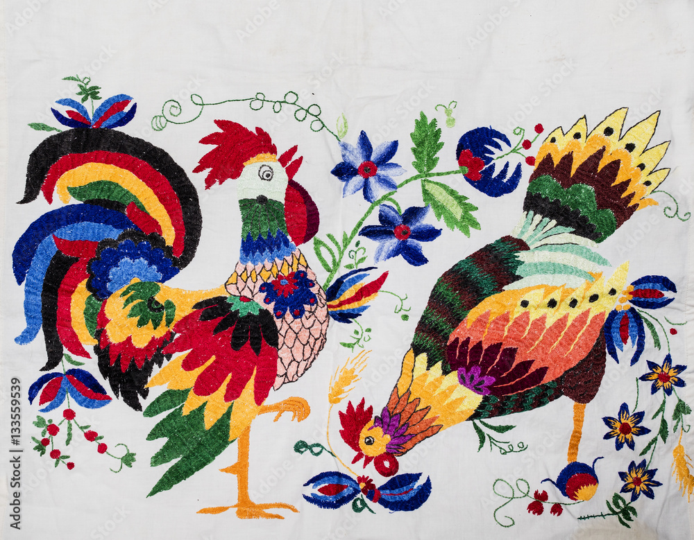 Fototapeta premium Ukrainian folk embroidery, handmade