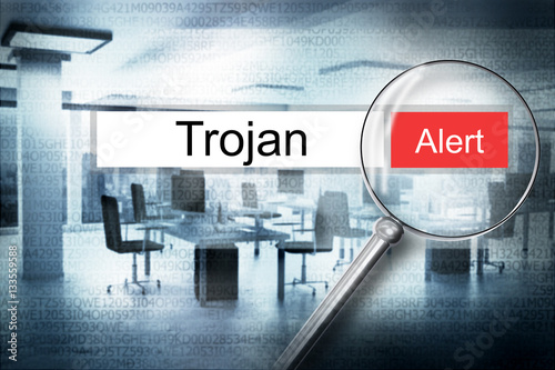 reading trojan browser search security alert 3D Illustration photo