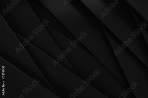 black stack weave paper material layer background 3d render
