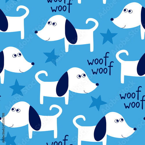 seamless dog pattern vector illustration
