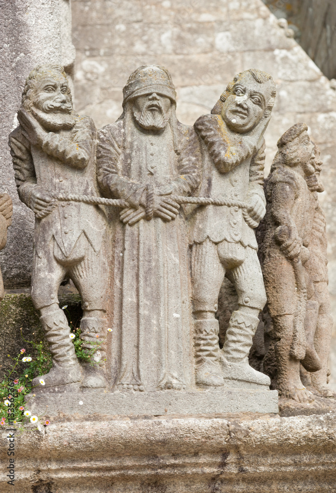 Saint-Thegonnec, Figuren des Kalvarienberges, Bretagne, Frankreich