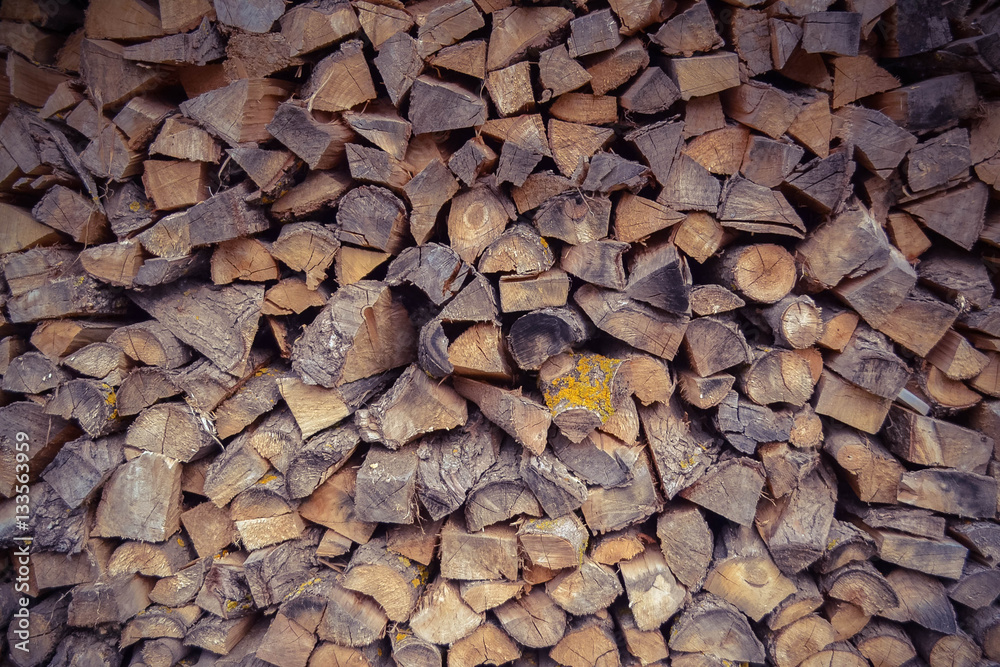 Background of firewood stacked in the cut wood. Background of firewood stacked in the cut wood.