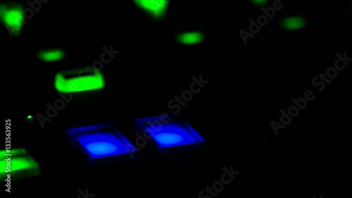 Synth Bass in The Dark With Glowing Lights photo