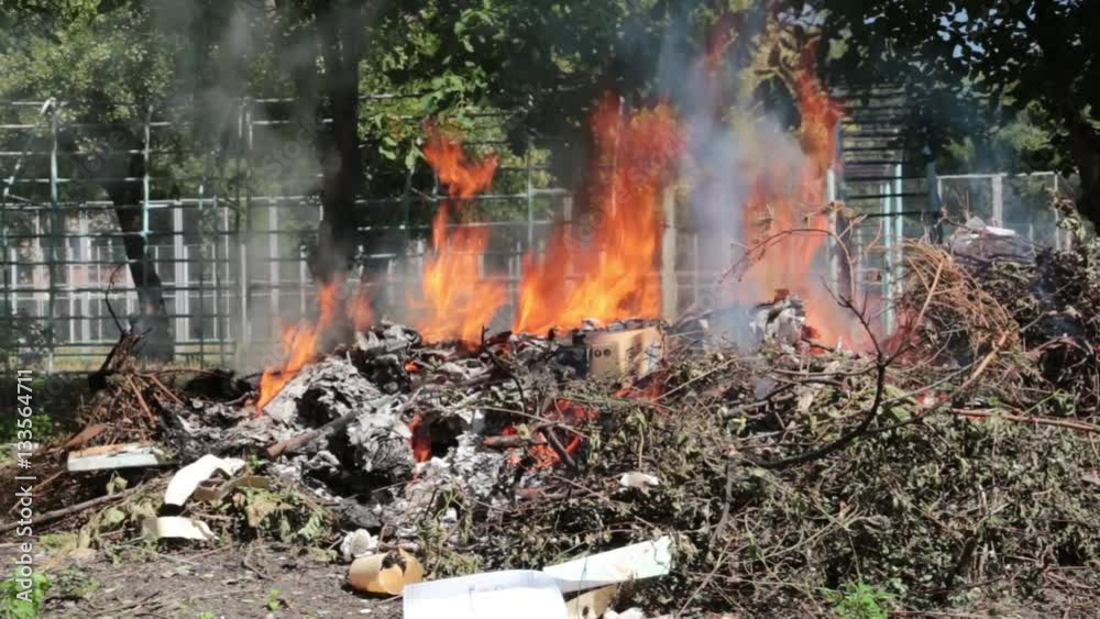 fire at the dump in, Illegal burning of waste in violation of