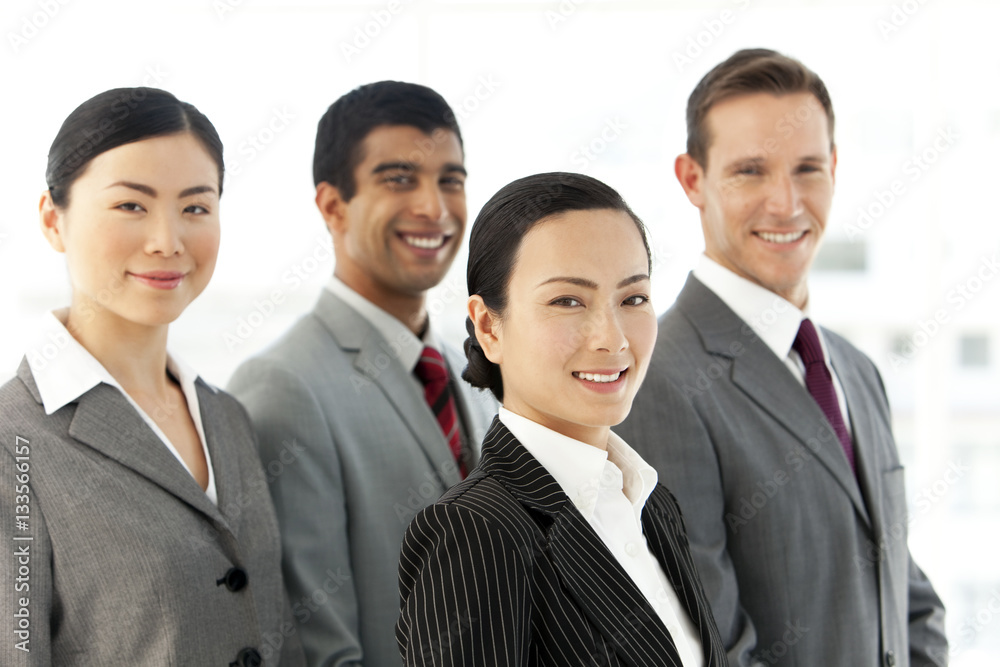 Portrait of a multi-ethnic Business group in lobby Portrait of a multi-ethnic Business group in lobby