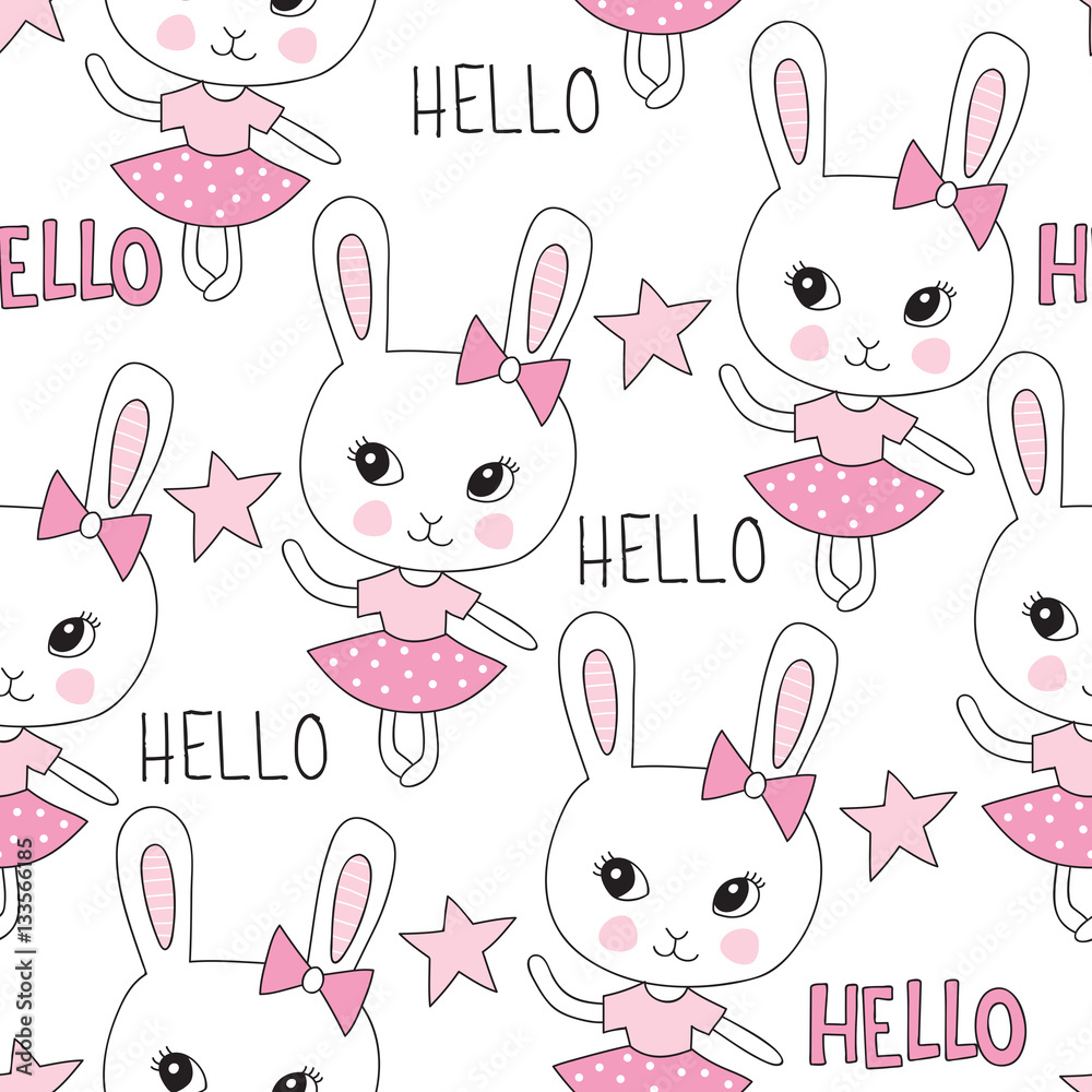 seamless cute bunny pattern vector illustration seamless cute bunny pattern vector illustration