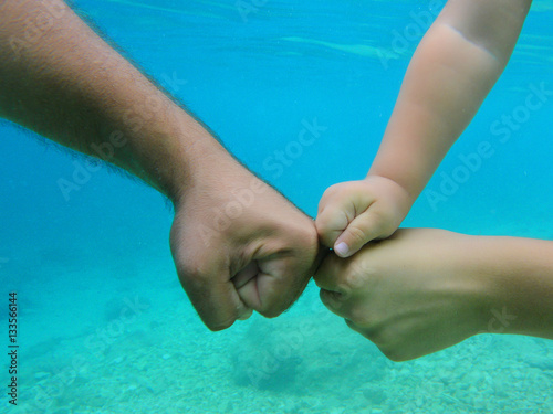 human hands in water